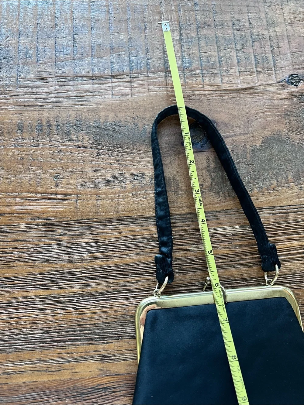 Vintage Ingber Black Satin Evening Purse Kiss Lock Bag With Coin Purse USA MCM